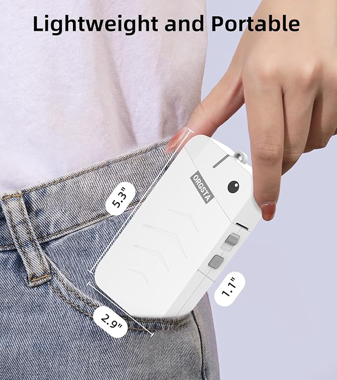 ORGSTA S001 Label Maker Machine with Tape, Portable Bluetooth Label Maker for Home and Office Organization, Thermal Label Printer Mini Sticker Maker with Multiple Templates, White-DeskLoop Office