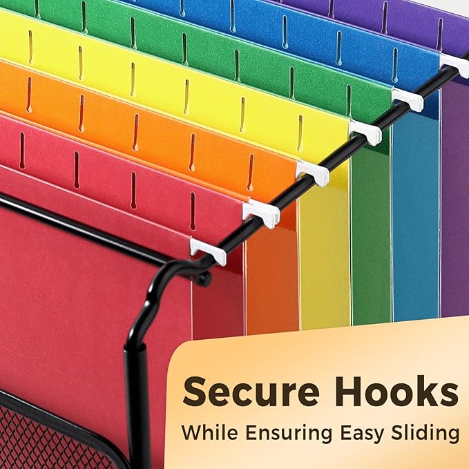 SUNEE Hanging File Folders, 50 Pack Letter Size Hanging File Folders with 1/5-cut Tabs, Stay Organized for Your Home and Office Bulk File, Documents and Paper,10 Assorted Colors-DeskLoop Office