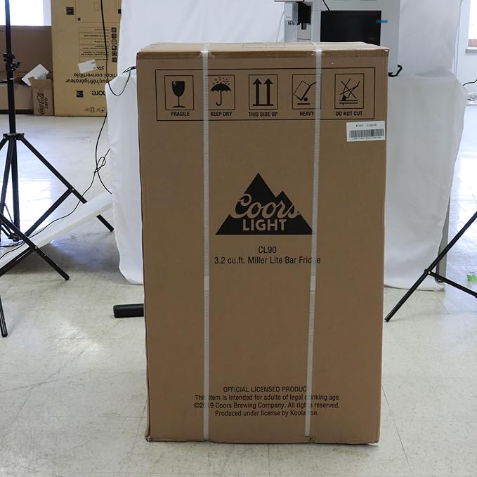 Coors Light Refrigerator - Mini Fridge For Kitchen, Bedroom, Office, Dorms, Cuarto, Cool Storage For Wine, Drink, Beverages, Compact Free Standing, Neveras Pequeñpara, 3.2 Cubic Feet Capacity, White-DeskLoop Office