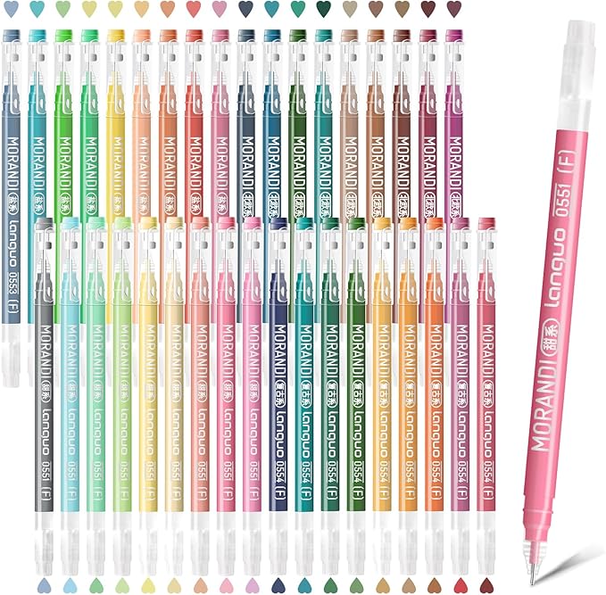 Gel Pens For Coloring, 36 Pack Colored Pens for Black Paper & White Paper, 0.6MM Fine Point Pen for Coloring, Writing, Drawing, Journaling, Note Taking, School, Office, Home-DeskLoop Office
