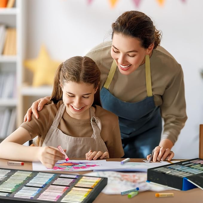 COLOUR BLOCK Soft Pastels for Artists - 100 Colors Square Chalk Pastels Set in Wooden Box - Vibrant Pigments Art Kit for Painting, Drawing, Sketching, Hobbyists, Students and Kids.-DeskLoop Office