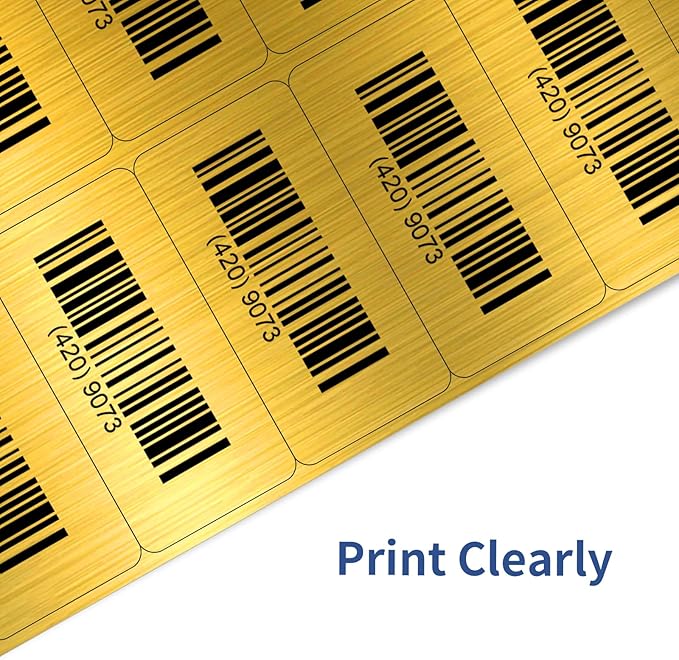 STARLIBOO Shipping Labels Stickers, 2"×4" Gold Printable Mailing Labels for Laser/Inkjet Printing- Matte Gold, Permanent Adhesive Stickers-DeskLoop Office