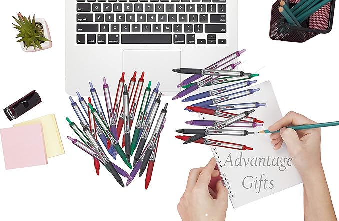 Precise V5 RT Retractable Rolling Ball Pens, Extra Fine Point (.5mm), Green Ink, 6-pk; Premium Comfort Grip, Bundle with Plastic Reusable Pouch
