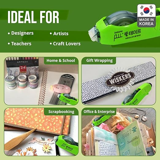 Tape Runner - Double Sided Adhesive with Dispenser Roller Included - Acid Free, Sticky, Transparent - Ideal for Scrapbooking, Crafts & More - Retractable (315 inches per Cartridge), 5 Cartridges-DeskLoop Office