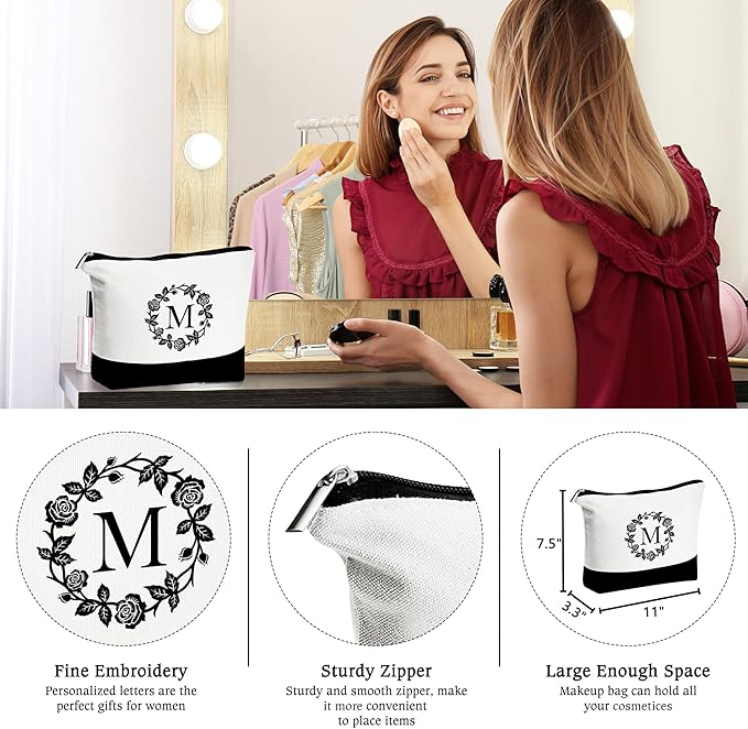 YOOLIFE Tote Bag Gifts for Women, Birthday Birthday Gifts for Women Mom Gift Bags Beach Bag with Makeup Bag Personalized 50th 40th 60th 30th Gifts Teacher Wedding Bridesmaid Girlfriend Gifts C