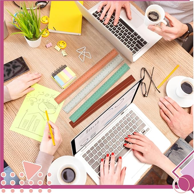 240 Pcs 12 Inch Plastic Rulers Bulk, Back to School Supplies, Assorted Colored Flexible Metric Rulers with Centimeters and Inches Measuring Tool for School Classroom Students(Boho)-DeskLoop Office