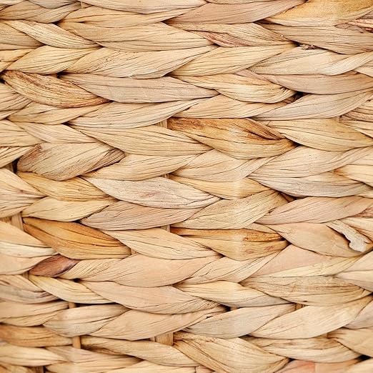 YANGQIHOME Wicker Trash Can with Lid, Water Hyacinth Garbage Can, Handwoven Wicker Waste Basket in Bathroom, Bedroom, Office, Living Room, Laundry Room, Blanket Basket 3.8 Gallon-DeskLoop Office