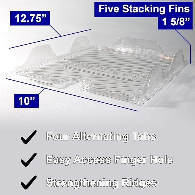 File Organizers - Letter Size, Stackable Trays for Desk - for Office Files, Mail, Documents - 12 Pack, Clear-DeskLoop Office