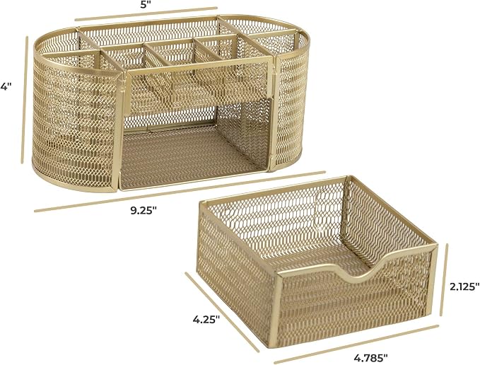 BLU MONACO | Gold Desk Organizer Set - Image 6