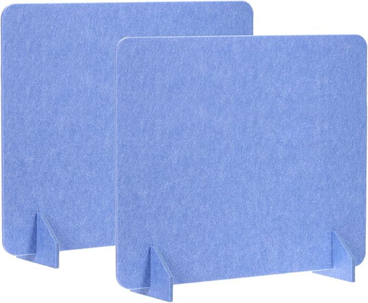 PATIKIL Desk Divider, 2 Set 24 x 24 Inch Acoustic Freestanding Desk Divider Desk Privacy Panel with 4 Pcs Support Feet for Library Office Workstation, Blue-DeskLoop Office