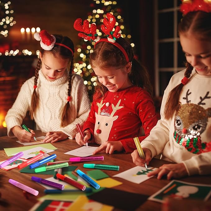 72 Pcs Glitter Glue Pens Bulk 18 Colors Crafts Pens Stick Glitter Glue for Crafts School Gifts Supplies for DIY Arts, Projects Scrapbooking, Cards(10 ml)-DeskLoop Office