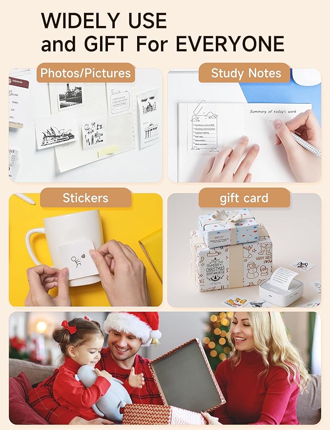 iDPRT Portable Sticker Maker Machine with 1 Roll Sticker Paper, Mini Printer Efficiently and Quickly, Thermal Printer for Study Notes, Pictures, DIY, Label, Free App with Multiple Templates, Grey-DeskLoop Office