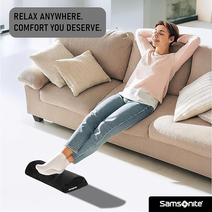 Samsonite Foot Rest for Under Desk at Work – Ergonomic Foot Stool for Couch – Versatile Under Desk Footrest for Office & Home, Foot Support Underdesk-DeskLoop Office