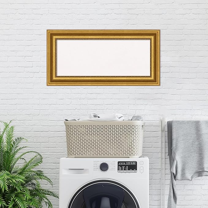 Amanti Art White Cork Board for Wall, 18x36 Vision Board with Gold Frame, Medium Corkboard Office Decor for Home Organization, Traditional Corkboard Pinboard to Display Items for Home Organization in-DeskLoop Office