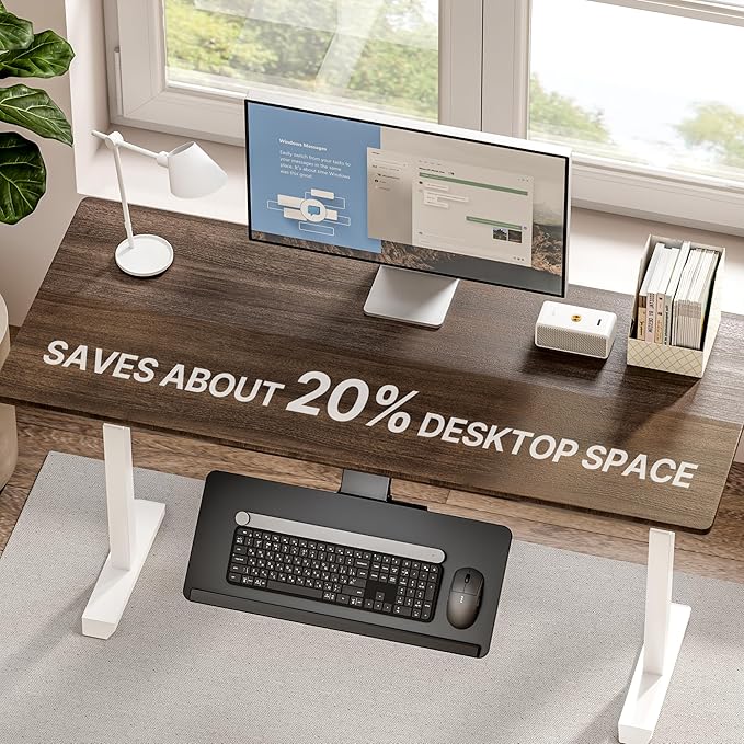 Keyboard Tray Under Desk with Storage Drawer, Height Adjustable Keyboard Tray Slide Out Swivel Tilt, Ergonomic Under Desk Mount Keyboard & Mouse Holder for Gaming Home Office, 25x11'', Black-DeskLoop Office