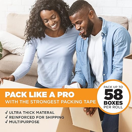 Tape King Clear Packing Tape - XL 110 Yards Per Roll (36 Rolls) - 1.88 Inch Wide Stronger & Thicker 2.7mil, Heavy Duty Adhesive Industrial Depot Tape for Moving Packaging Shipping and Commercial-DeskLoop Office