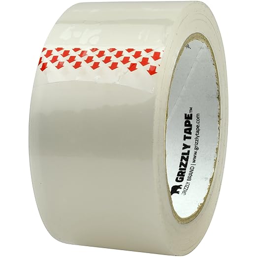 Grizzly Power Clear Packing Tape Refill Rolls for Shipping, Moving, Packaging - True 2 Inch x 65 Yards, 3 Inch Core, 2.8mil Thick, 36 Rolls Bulk Case-DeskLoop Office