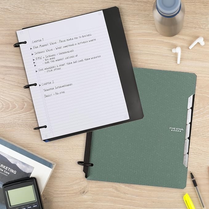 Five Star Flex Refillable Notebook + Study App, College Ruled Paper and 1 Inch - Image 8