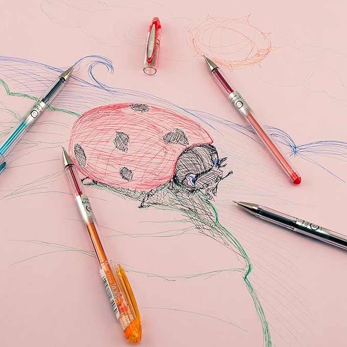 Pentel Arts Slicci 0.25 mm Extra Fine Gel Pen, Baby Blue Ink, Box of 12 (BG202-S2)-DeskLoop Office