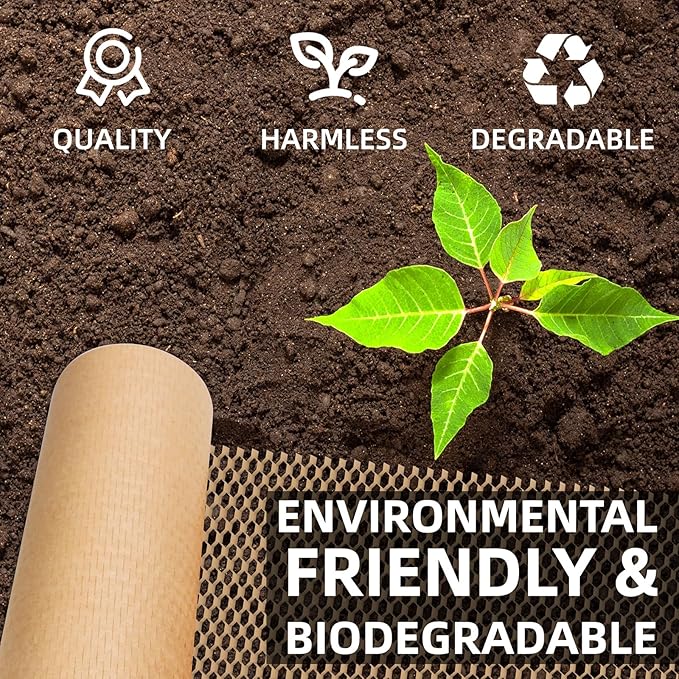 Honeycomb Packing Paper Wrap 12"x100' Sustainable Alternative to Bubble Wrap for Moving Shipping/Gift, Biodegradable & Fully Recyclable Bubble Paper Wrapping with 20 Fragile Sticker……-DeskLoop Office