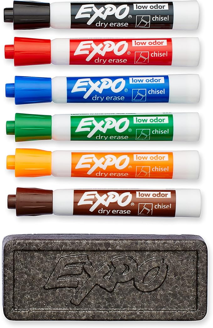 EXPO 80556 Low-Odor Dry Erase Set, Chisel Tip by Unknown