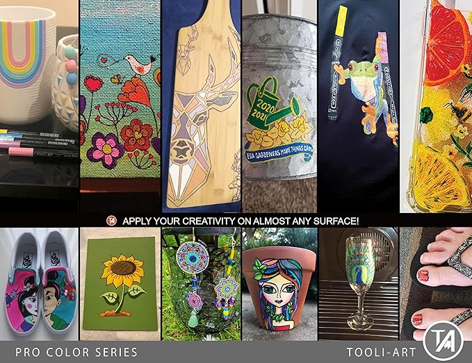 Acrylic Paint Pens 22 Gray Tones Assorted Pro Color Series Markers Set 0.7mm Extra Fine Tip for Rock Painting, Glass, Mugs, Wood, Metal, Canvas, Projects, Non Toxic, Waterbased, Quick Drying-DeskLoop Office