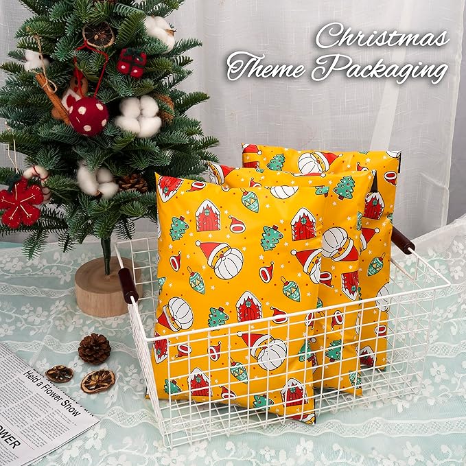 Christmas Poly Mailer 6x9 Inch 100 Pcs, Waterproof Shipping Bags for Clothing, Tear-Resistant Mailier Bags, Strong Mailing Bags with Self-Seal - Santa claus Printed-DeskLoop Office