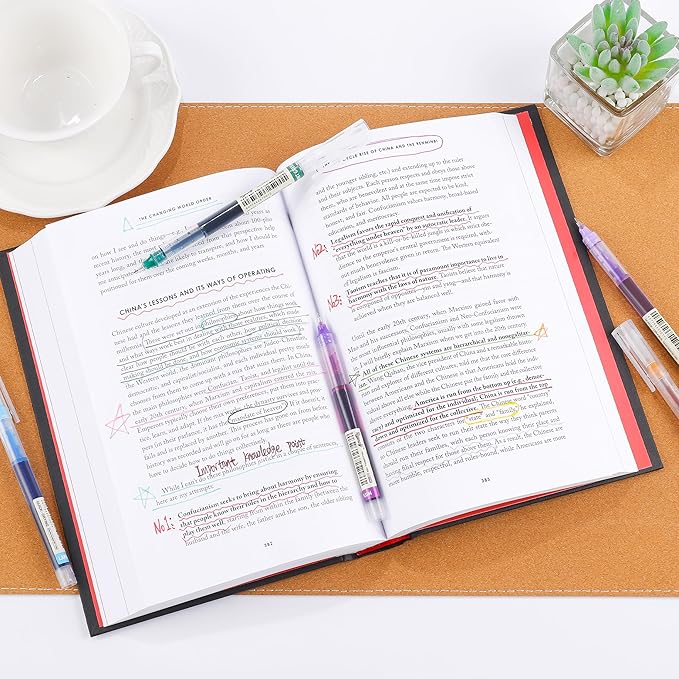 RIANCY Liquid Ink Rollerball Gel Pens, 0.5mm Extra Fine Point Tip, 24ct Assorted Colors, Smooth Writing No Smear No Bleed, Vibrant for Journaling, Drawing, Sketching, School Notes & Art Supplies-DeskLoop Office