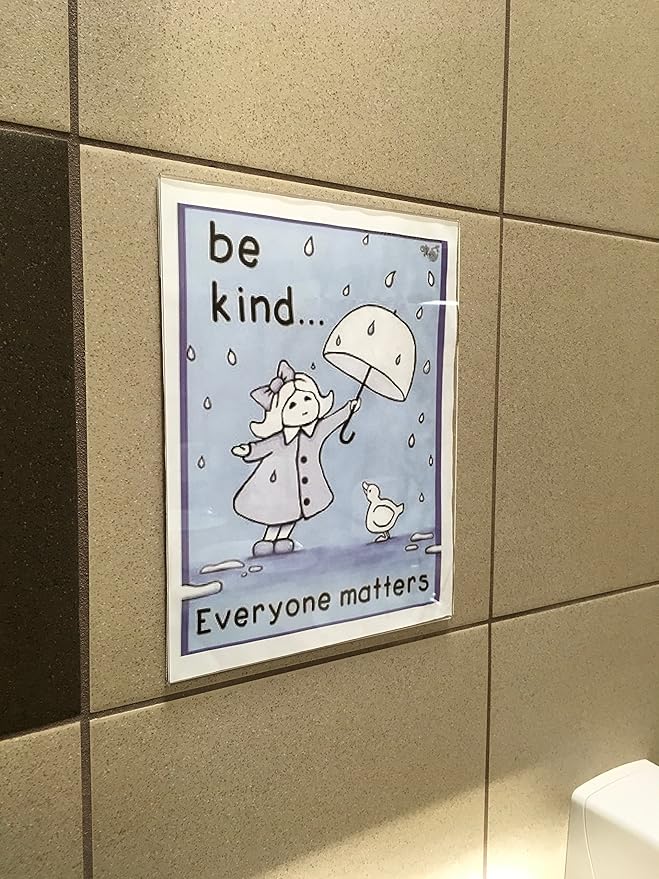 Niubee 8x10 Wall Mount Acrylic Sign Holder with Double Sided Adhesive Tape for Office, Home, Store, Restaurant, No Drilling - Vertical-DeskLoop Office