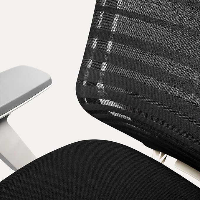 Branch Ergonomic Chair - A Versatile Desk Chair with Adjustable Lumbar Support, Breathable Mesh Backrest, and Smooth Wheels - Experience Optimal Comfort and Support - Pebble - White-DeskLoop Office