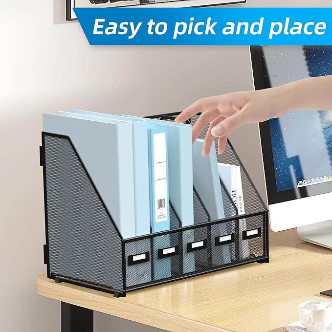 SUPEASY Desk Organizers Metal Desk Magazine File Holder - Image 7