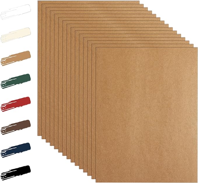 28 Sheets Brown Cardstock 8.5 x 11 Printer Paper, 92lb Heavyweight Thank You Card Stock for Greeting Cards, Wrapper, Invitations, DIY Cards Making, Certificates-DeskLoop Office