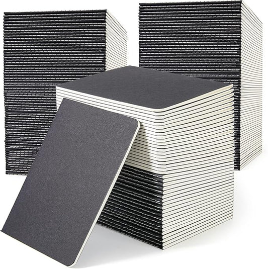 feela 170 Pack Blank Kraft Notebooks, Unlined Sketchbook Mini Cute Note Pad for Drawing Writing, Journal Bulk For Kids Students Office School Supplies, A6, 48 Pages, 4.25” X 5.5”, Black-DeskLoop Office