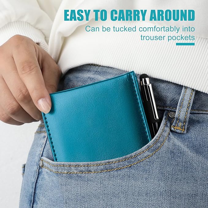 Outus 10 Pcs Pocket Notebook with Pen Set Included Mini Pocket Notepad Holder with 50 Lined Sheets, Metal Pen, 8 Pcs 3 x 5 Inch Memo Book Refills, 30 Lined Paper Per Note Pad (Sky Blue)-DeskLoop Office