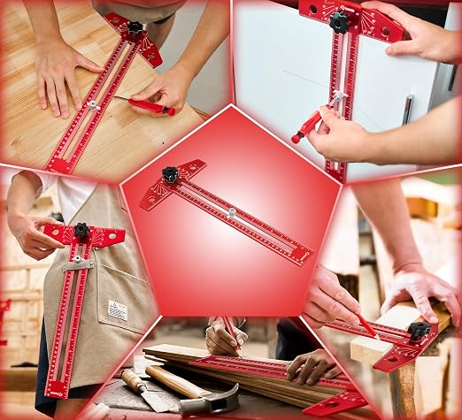 Saker Woodworking Scriber Marking Line Ruler, Adjustable Aluminum Alloy Sliding - Image 7