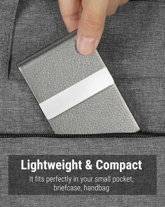 MaxGear Business Card Holder, PU Leather Business Card Case, Magnetic Closure - Image 6
