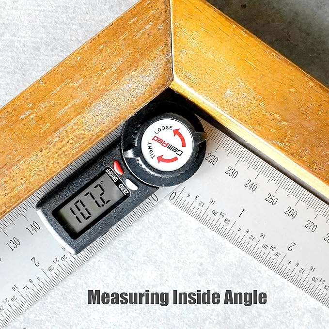 GemRed 82305 Digital Angle Finder Protractor-Stainless steel (white&red button)-DeskLoop Office