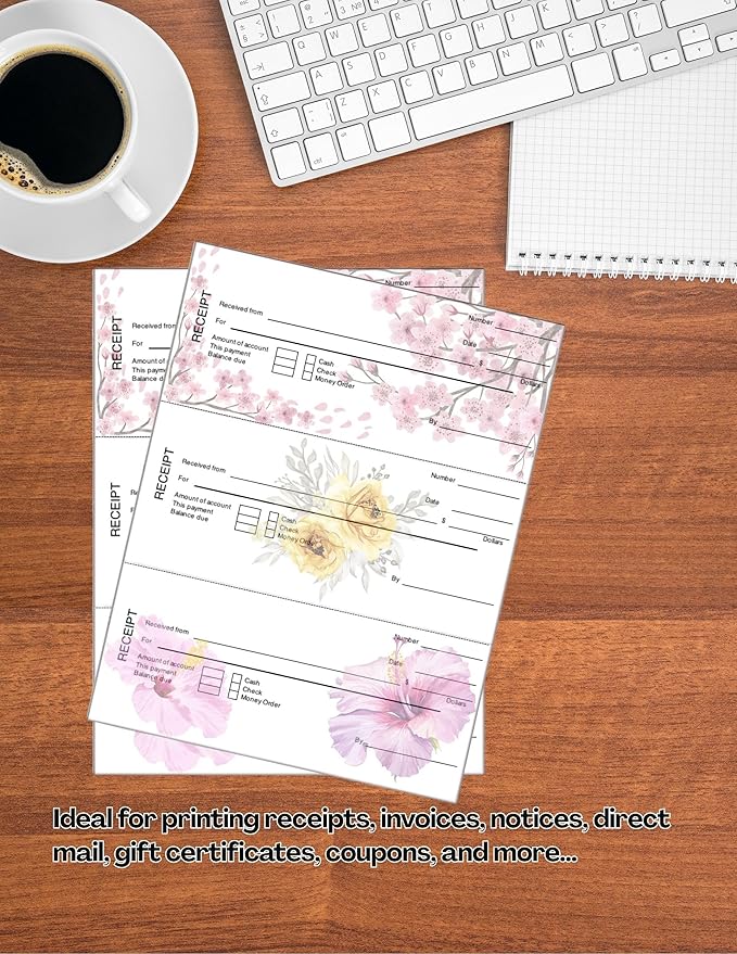 Limited Papers (TM) 8.5x11 Perforated Paper, 20/50 Pound, 75 GSM, Variety of Perforation Sizes and Colors, for Forms, Tickets, Postcards. (Blue, 3 up - horizontal 3 2/3" and 7 1/3" from bottom)-DeskLoop Office