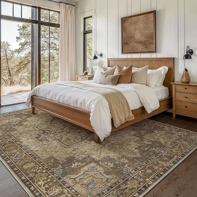 GENIMO 6x9 Area Rugs for Living Room, Machine Washable Non Slip Vintage Rugs - Image 9