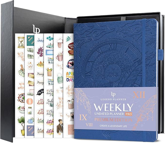 Legend Planner PRO Premium – Large Undated Weekly, Monthly & Budget Planner with Habit Tracker – Life Organizer for Time & Task Management, Goal Setting & Productivity – A4 Size (MysticBlue, NewCover)-DeskLoop Office