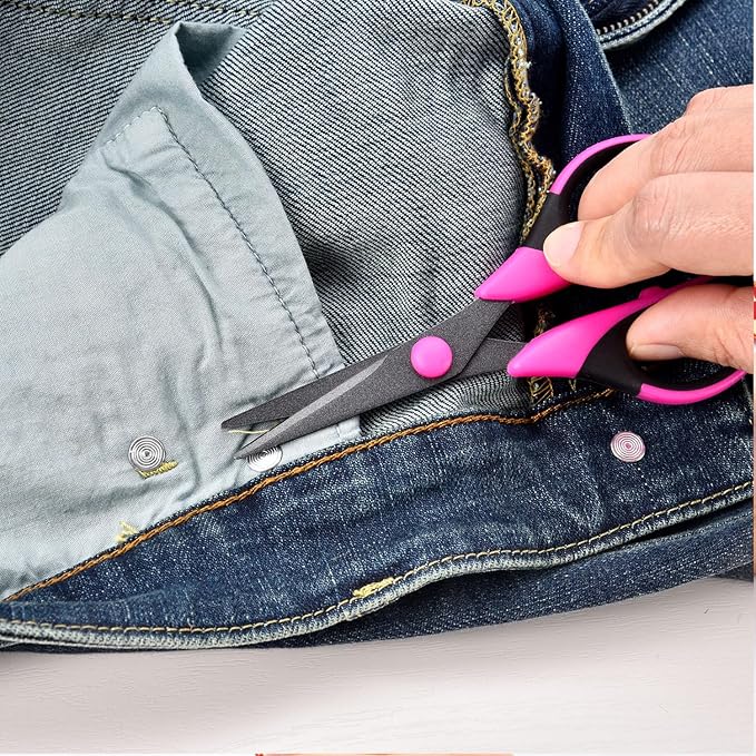 Craft Scissors Set, Sharp Scissors All Purpose Heavy Duty, Teflon Non-stick Titanium Coated, Ergonomic Grip, Ideal for Sewing Fabric DIY&Arts Scrapbook School Office Supplies, 9.3''/8.5''/5.6"-DeskLoop Office