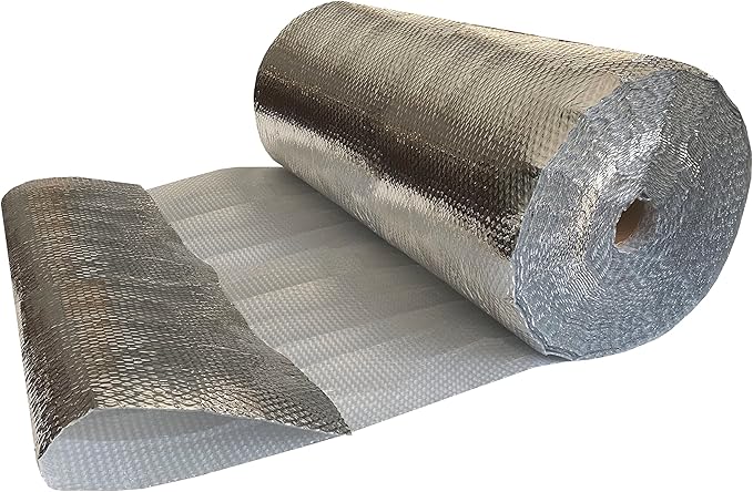 USA Reflective Insulation Bubble Roll, 48" Width x 125' Length, Bubble Pack, Colder Climates, One-Sided Thermal Bubble Roll, Radiant Barrier Bubble Wrap-DeskLoop Office
