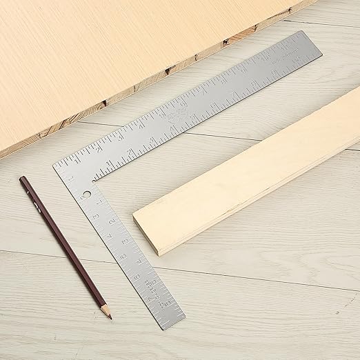 Mr. Pen- Framing Square, 8 x 12 Inch, Silver, Right Angle Ruler, L Shape Ruler, Metal Square