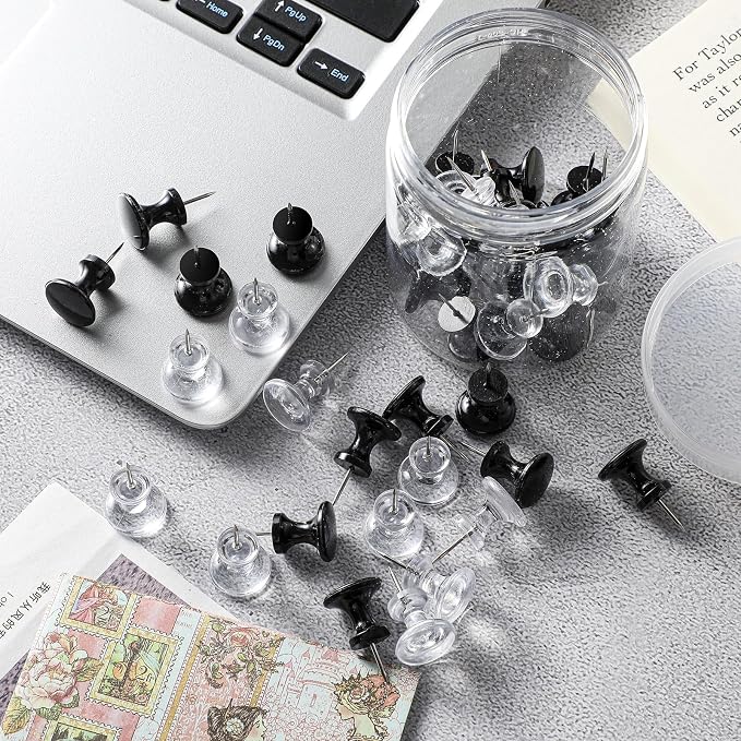 Outus 60 Pcs Giant Push Pins Jumbo Tacks 1/1.8inch Plastic Head - Image 7