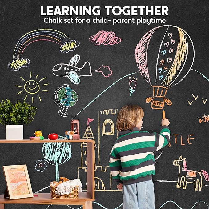 16 PCS Sidewalk Chalks Set Non-Toxic Washable Jumbo Chalk Bulk for Toddlers 1-3, Painting on Chalkboard, Driveway and Playground, Outdoor Activities, Gift for Kids, School Supplies-DeskLoop Office