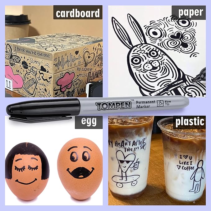 Black Permanent Markers Bulk,Fine Tip,500 Pack,Waterproof Permanent Marker Pens with Quick Drying on Wood,Plastic,Paper,Metal,Mirror for Office School Classroom Home-DeskLoop Office