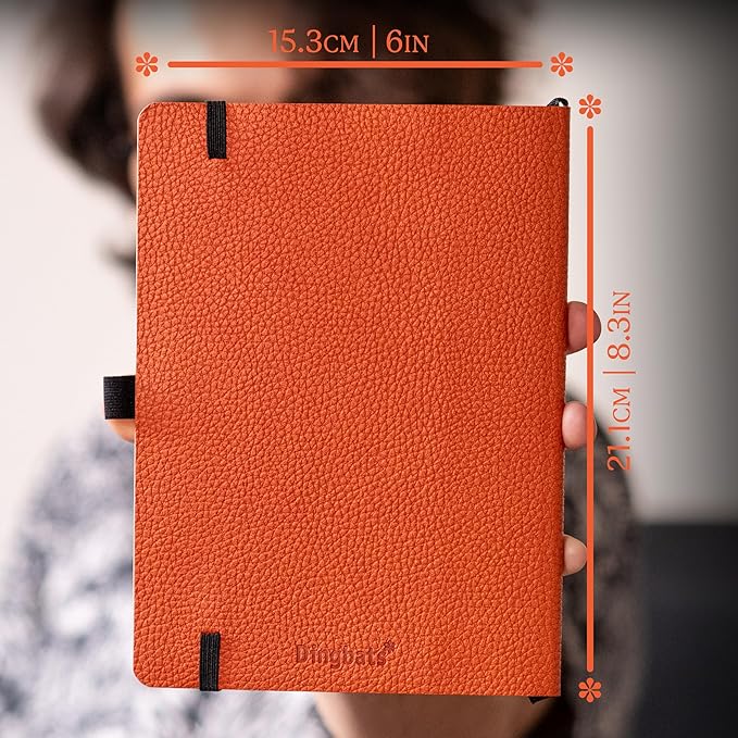 Dingbats A5+ Wildlife Notebook Journal Softcover, Cream 100gsm Ink-Proof Paper, 6 x 8.3 inches, 112 pages (Orange Tiger, Lined Format)-DeskLoop Office