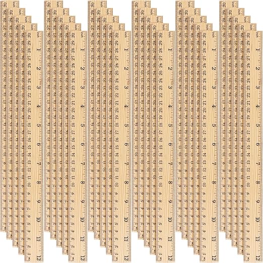 Zonon 30 Pcs 12 Inch Plastic Ruler Assorted Colors Ruler Bulk with Centimeters Millimeter and Inches Rulers First Day of School Gift for Kids School Classroom Office Supplies(Simple Color,Wood)-DeskLoop Office