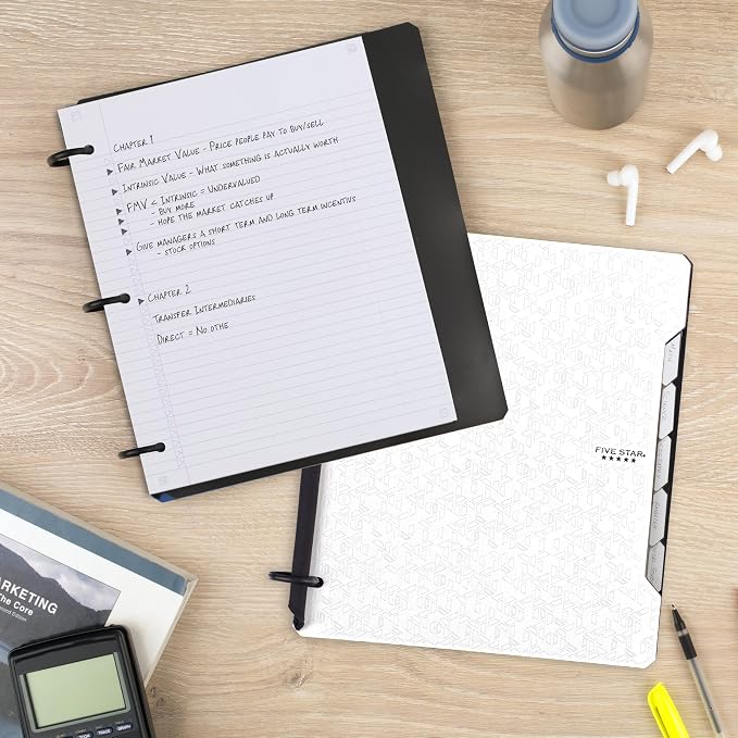 Five Star Flex Refillable Notebook + Study App, College Ruled Paper and 1 Inch - Image 8
