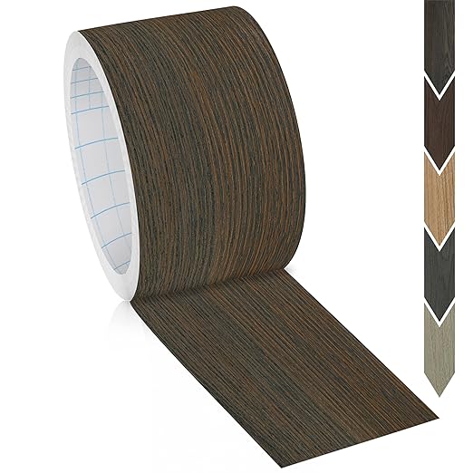 GSCIT Club Wood Grain Repair Tape, 2.4 inch X 50ft Self Adhesive Brown Walnut Grain Repair Patch for Tables, Chairs, Baseboards, Doors, Windows, Floors, Handicraft DIY.-DeskLoop Office